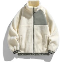 Men's Clothing autumn and winter lamb wool plus velvet thickened jacket couple casual fleece stand collar loose warm coat men