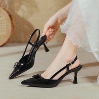 Women's Shoes Summer Large Size Women's Shoes Pointed Toe Slingback Shoes Red High Heels Stilettos