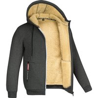 Men's Sherpa Lined Hooded Sweatshirt Autumn Winter Sportswear Casual Thickened Velvet Sweatshirt Warm Cardigan