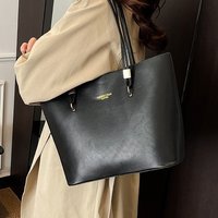 Cross border Solid Bag 2026 Model Trendy Simple Tote Large Capacity Shoulder Commuter Handbag