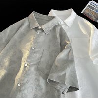 Clothing Cashew flower shirt short sleeve summer fashion brand handsome high end lapel shirt design couple outfit five point sleeve