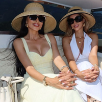 Sun Fedora Hats Hepburn Hat Shiny Straw Hat European American Retro Braided Female Sunshade Flat Sequins Hat