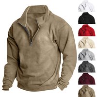 Pure Autumn Winter Fleece Sweatshirt Stand Collar Half Zip Long Sleeve European Cross Border Versatile