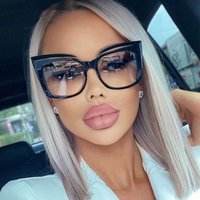 2021 ins trend square female fashion catwalk big frame cat eye sunglasses