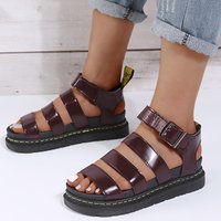 2024 cross border large summer sandals European American thick soled open toed fashion beach Roman shoes
