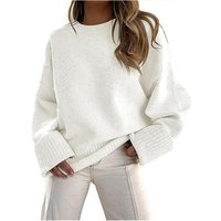Women's Clothing Cozy Fleece Sweater - Soft Plush Pullover With Round Neck (S-XL, 12 Colors)