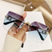 trend rimless cut edge fashion driving travel glasses advanced feeling sunglasses