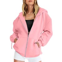 Clothing autumn winter style fleece urban casual hooded collar zipper sweatshirt
