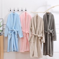 Fleece Pineapple Micro Fleece Bathrobe Plush Long Spa Robe Absorbent Bathrobe
