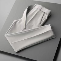 Men’s Clothing Spring And Summer Drapey Trousers Men’s Casual Trousers Slim Fit Business Nine Point Trousers Light Suit Trousers Straight Trousers 12