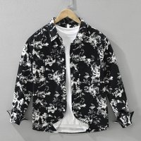 Trendy Printed Long Sleeved Shirt For Men, Fashionable And Versatile, Artistic And Casual Loose Top