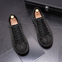 Autumn winter sponge cake Korean version trendy fashionable rhinestone thick soles elevated inner height casual
