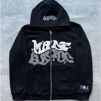 2024 Dark Sweatshirt Hoodies Gothic Couple Harajuku Large Printed Zipper Hoodie