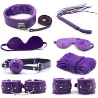 Sexual Fun Toys SM Plush Bondage Restraint Props Ten-Piece Seven-Piece Eight-Piece Set For Men And Women Adult Products