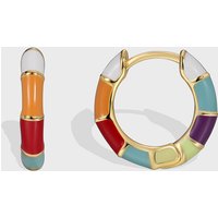 Sweet Cool Lifebuoy Color Drop Glue Earrings Female Simple Versatile Style Copper Ear Buckle