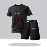  Performance Sportswear Set Quick Dry Short Sleeve T Shirt & Loose Fit Casual Athletic Outfit Running & Gym