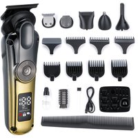 6-in-1 Electric Hair Clipper Kit - Rechargeable Trimmer With LCD Display, Waterproof Design For Beard, Nose Hair & Body Grooming