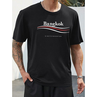 Summer Oversized Cotton Short-sleeved Men's T-shirt, Simple and Fashionable Hipster Print Design