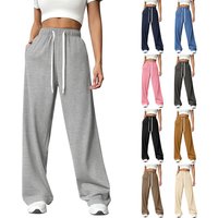 Women's Clothing Autumn And Winter Elastic Waist Loose Straight Wide Leg Sports Casual Trousers