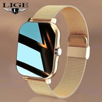 Lige Smartwatch für Männer Frauen Geschenk Voll-Touchscreen Sport Fitness Uhren Bluetooth Anrufe digitale Smartwatch Armbanduhr