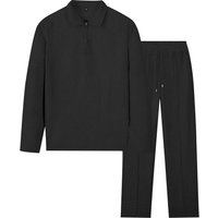  Waffle Knit Zip Up Tracksuit Set – Stylish Striped Long Sleeve Lounge & Streetwear Outfit