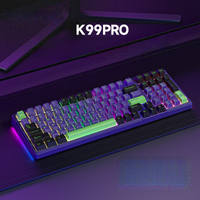 K99 Pro Mechanical Gaming E sports Wireless Bluetooth Three mode Semi transparent Keycap RGB Customizable Keyboard