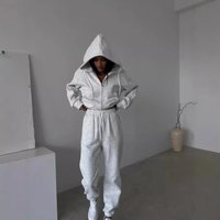 Trendy Zip Up Hoodie & Drawstring Pants Set – Oversized Streetwear – S To XL