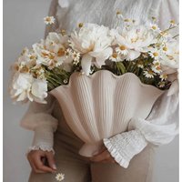 Flower Arrangement High-end Creative Cross-border Retro Ins Style High Appearance Shell Ceramic Vase Ornament