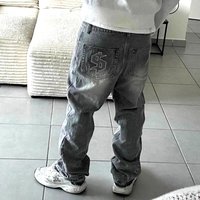 Clothing Retro Washed Distressed Jeans Y2K Personalized Street Dark Fashion Independent Website Cross Border