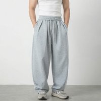 American Style Casual Pleated Pants Spring Baggy Loose Fitting Long Adjustable Hem Trendy Wide Leg Sweatpants