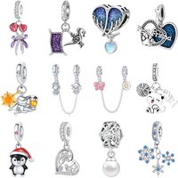 Women's Jewelry DIY Jewelry Bracelet Accessories Cat Fish Bone Wool Charm Pendant Beads Safety Chain Copper Plated Silver