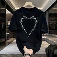 Men's clothing Heavy-weight Pure Cotton Short-sleeved T-shirt Men's Instagram Popular Brand Street Loose Top Clothes T-shirt Men's Summer
