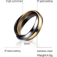 Fashion Classic 3 Rounds Ring Sets Women Stainless Steel Wedding Engagement Female Finger Jewelry