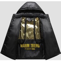 High End down Jacket Gold Hooded Thick Warm Winter Coat Couple Style