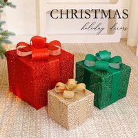 Christmas Decoration Gift Box Trio Set – Stackable Festive Gift Boxes 10 Elegant Styles