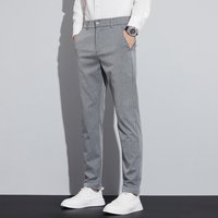 Clothing Slim Fit Stripe Dress Pants Casual Business Trousers Comfortable Polyester Straight Leg Pants Office & Daily Wear