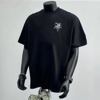 Summer Men's Short Sleeve T-Shirt Trendy High Street Style Loose Fit Versatile Youthful Heavyweight Half Sleeve Couple Top White Black