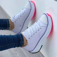 Platform Sneakers Casual Shoes Canvas Tennis Shoes Chunky Sneakers Lace Up Shoes Plus XF0223
