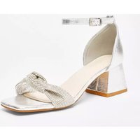 Fashion chunky diamond sandals open toed bare strap high hollow heels