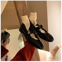 Cowhide Version Spring Versatile Small Leather Shoes Thick Heel Mary Jane Single Shoes Women's Commuter Shoes