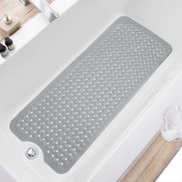Non Slip Bathtub & Shower Mat Soft Bathroom Floor Mat Drain Holes & Suction Cups 