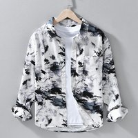 Fresh Printed Long Sleeved Shirt Fashionable Casual Versatile Artistic Loose Spring Autumn Shirt