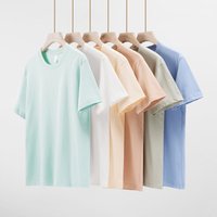 Clothing Heavy Cotton Short Sleeved T Shirt Loose Solid Bottoming Shirt Trendy T Shirt