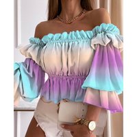 Clothing one shoulder pleated shirt