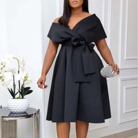 Clothing V neck Pleated Waist Strap Sexy Dress Fashionable European American Dress Skirt