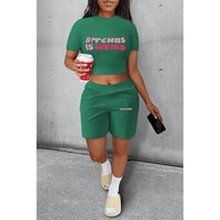 Short sleeved pants clothing printing personality printing casual two pieces