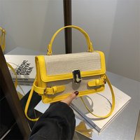 Trendy contrast color stylish ins hand held single shoulder crossbody popular this year 2024 new summer women's small square bag