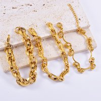 Personalized Hip-Hop Punk Style Exaggerated Titanium Steel Color-Retaining Thick Bracelet Trendy Plain Circle Handmade