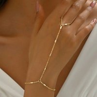 SHEIN Cross Border Hot Selling Simple Tube Bracelet Integrated Fashionable Wear Ring Back Hand Chain