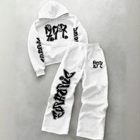Men's 2 Piece Hoodie Set Classic Letter Print Drawstring Hoodie Sweatpants Autumn Winter Versatile Comfortable Clothing